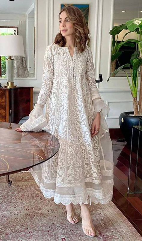 Indian White Organza Nylon Flared Long Gown With Dupatta, Traditional Party Wear, Pakistani Beautiful Ruffled Maxi Outfit for Women USA – Etsy