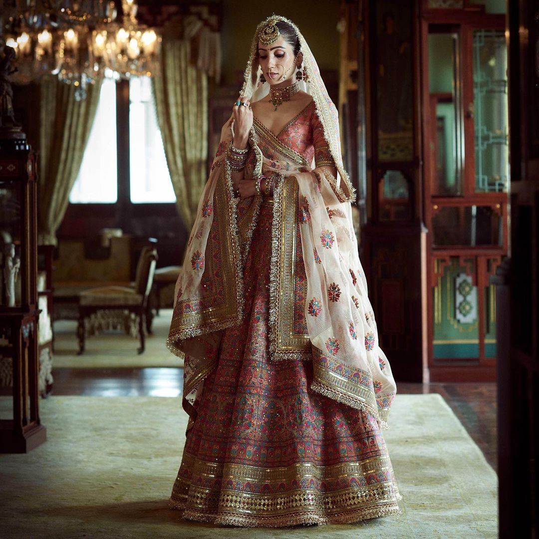 embroidered bridal lehenga