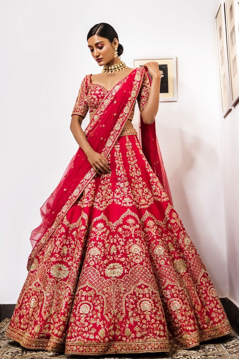 embroidered bridal lehenga