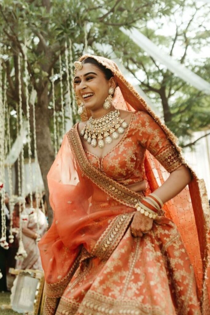 20+ Orange Bridal Lehengas