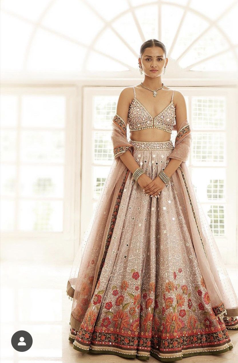 embroidered bridal lehenga