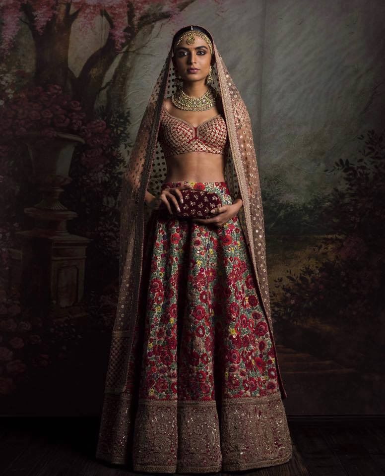 embroidered bridal lehenga