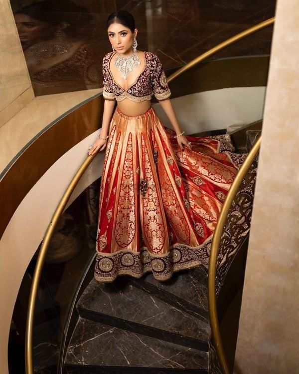 embroidered bridal lehenga