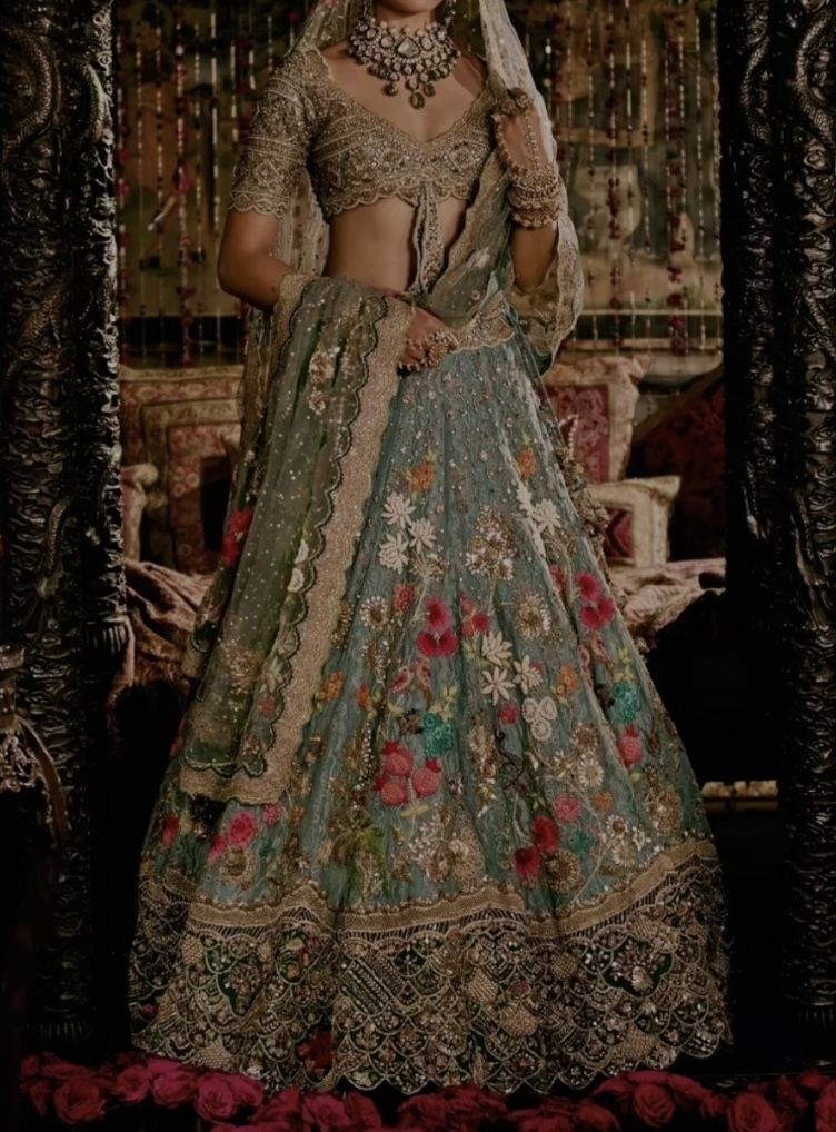 embroidered bridal lehenga