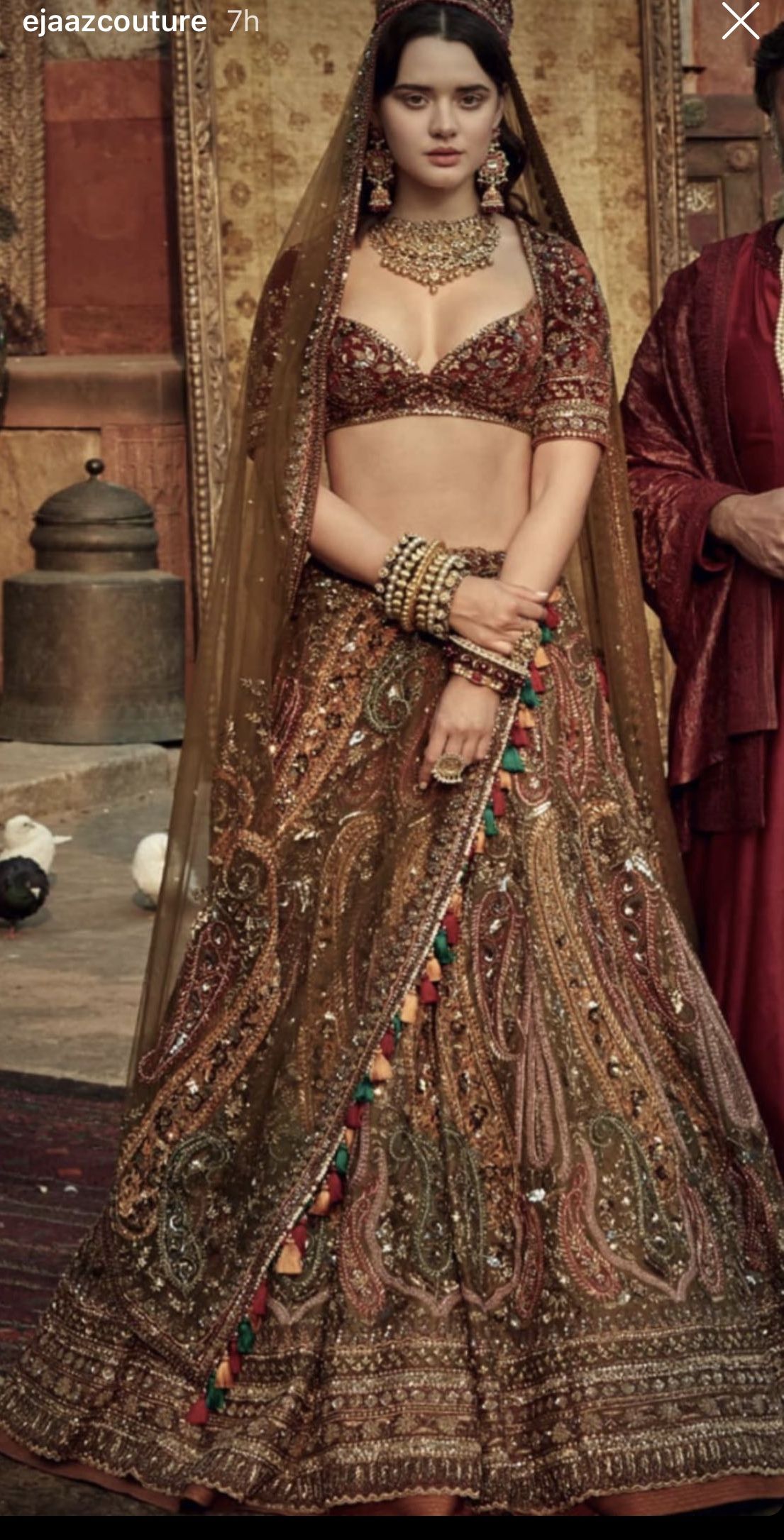 embroidered bridal lehenga