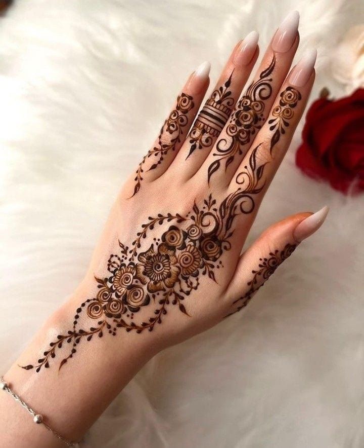 50+ Gulab/Rose/flower Mehndi Design