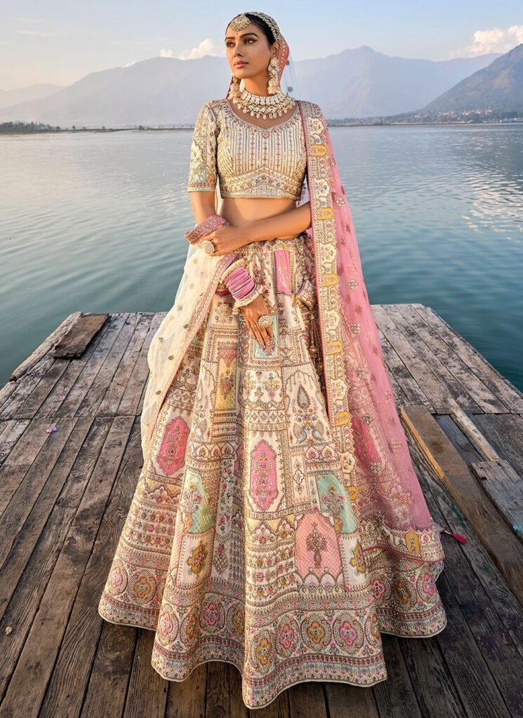 embroidered bridal lehenga