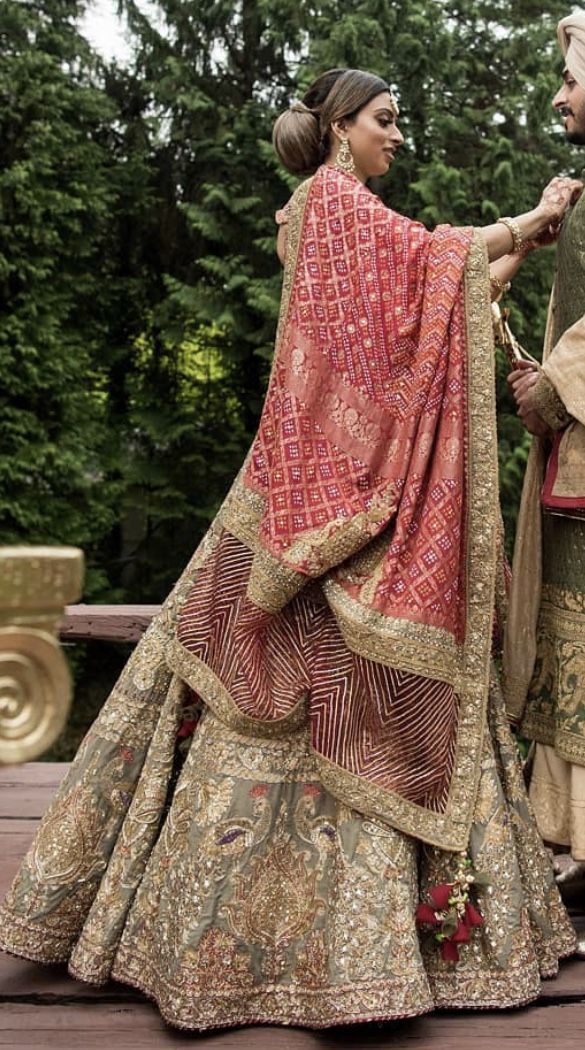 embroidered bridal lehenga