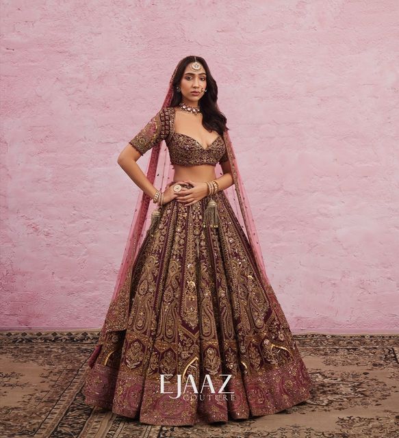 embroidered bridal lehenga