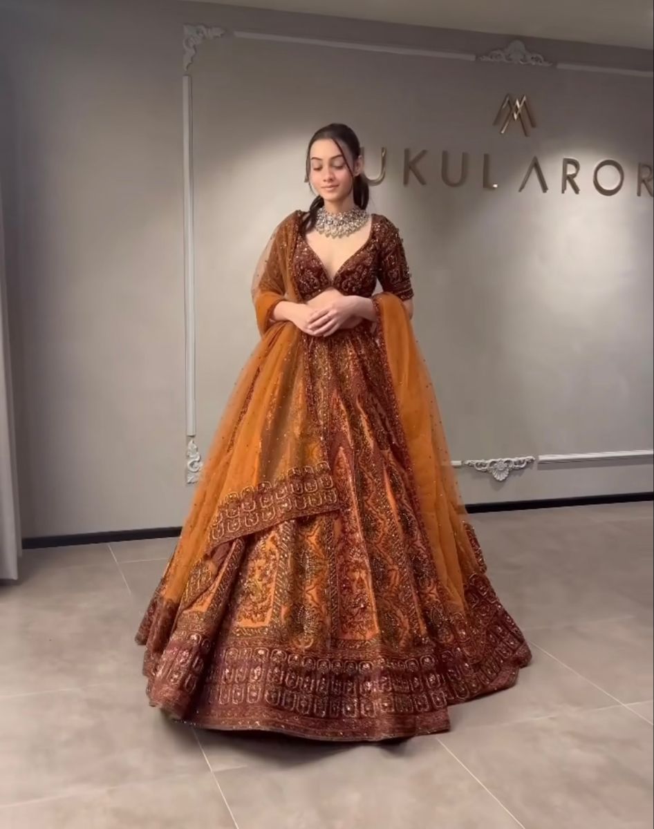 embroidered bridal lehenga