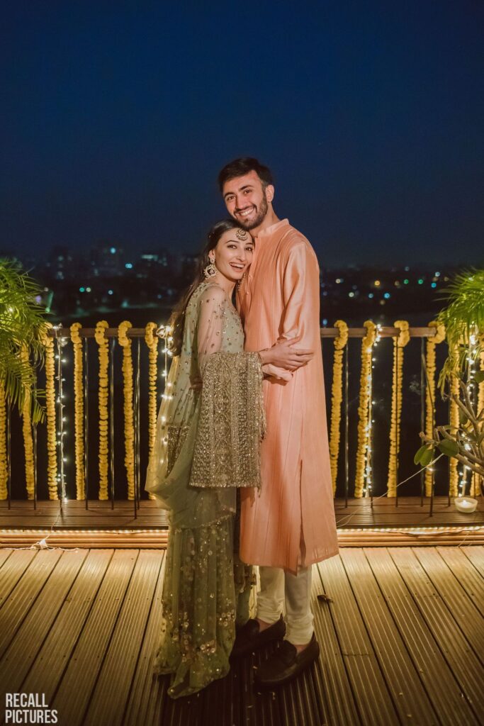 A Glam Mumbai Engagement With Stunning House Decor & A Bride In Offbeat Outfits