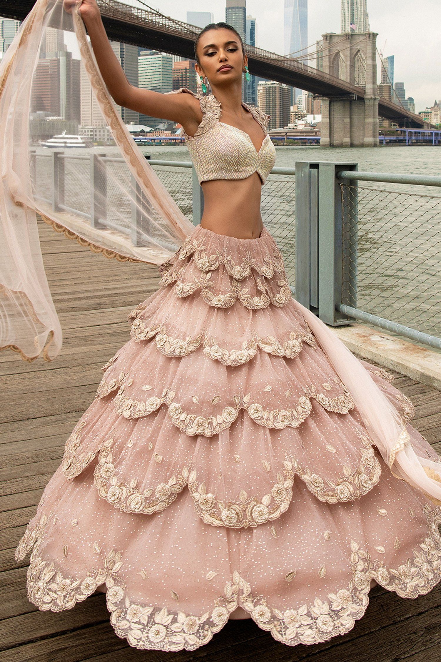 embroidered bridal lehenga