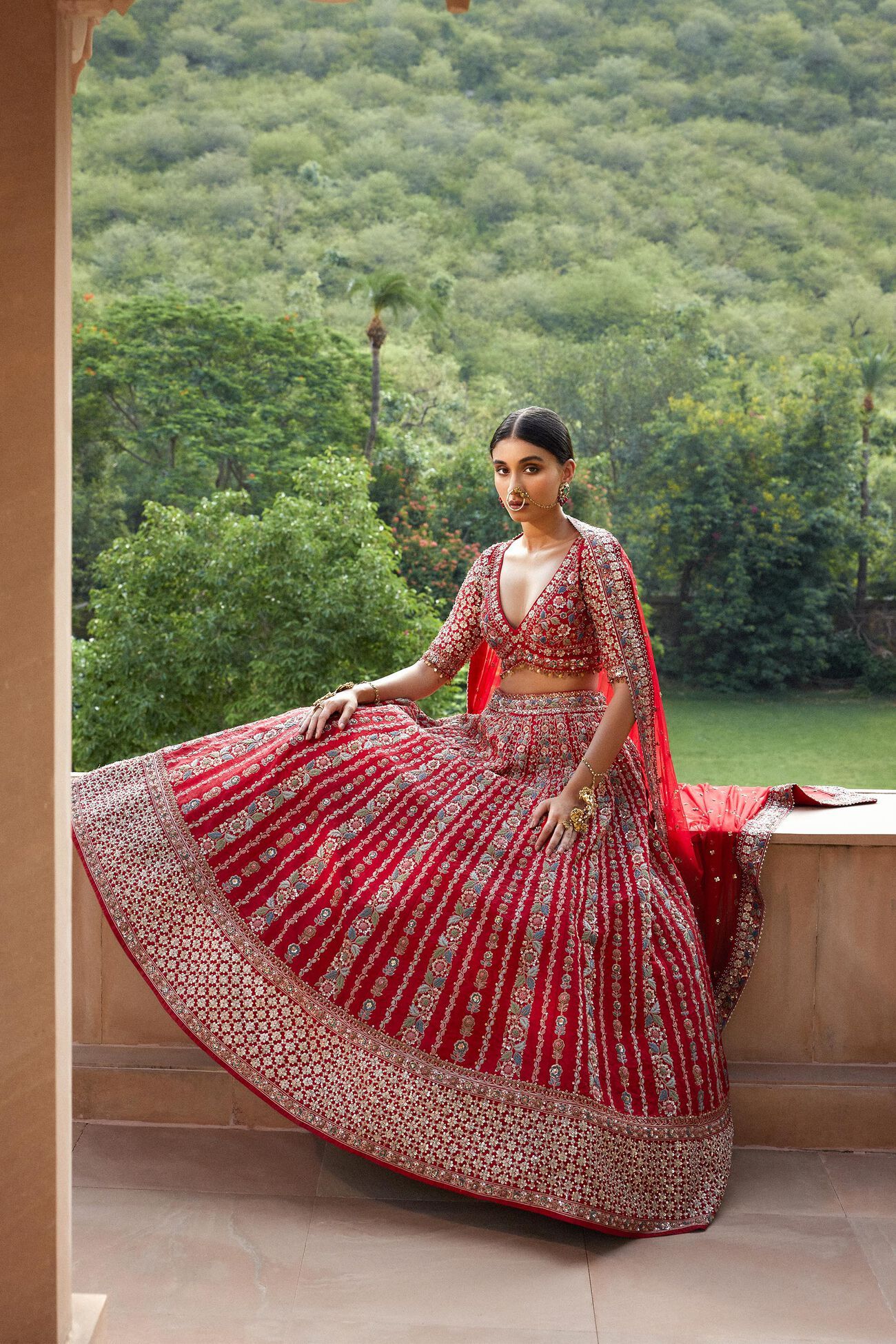 embroidered bridal lehenga