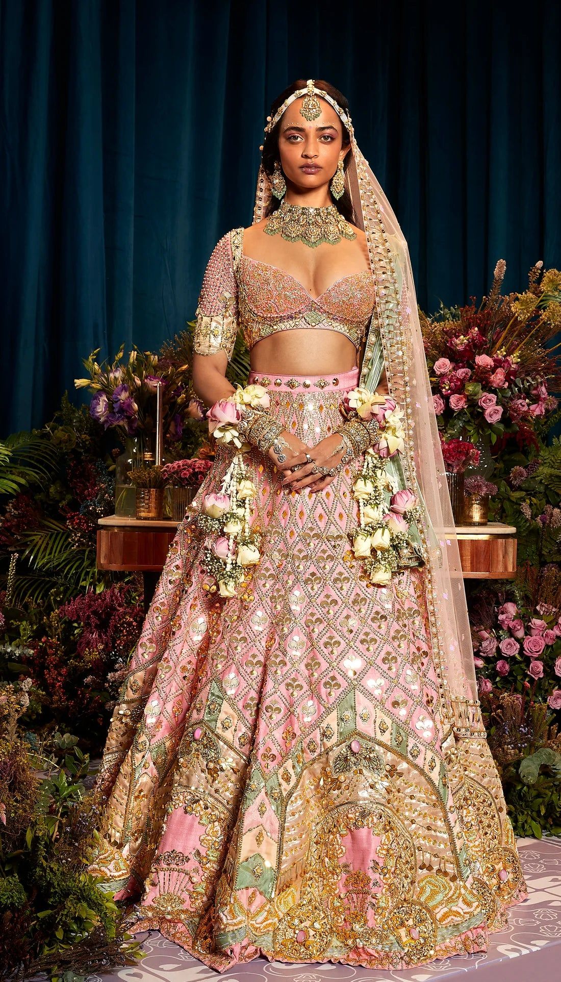 embroidered bridal lehenga