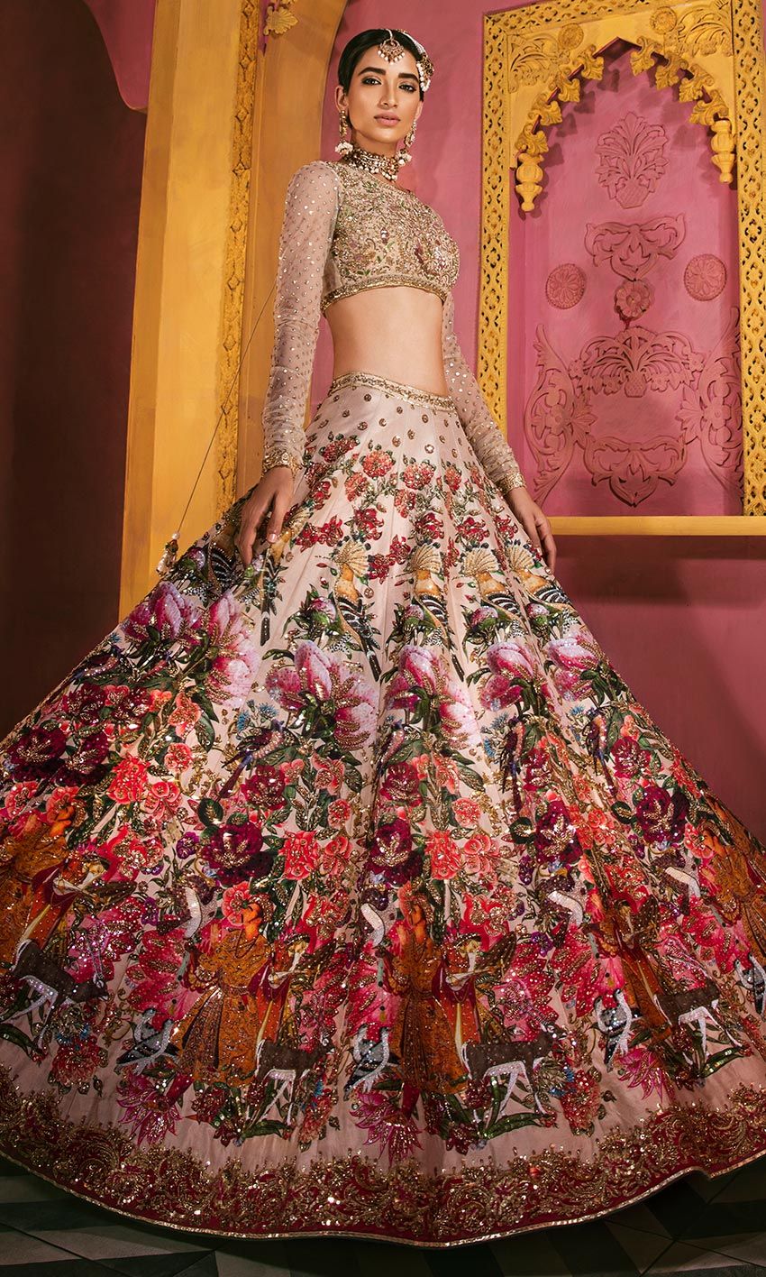 embroidered bridal lehenga