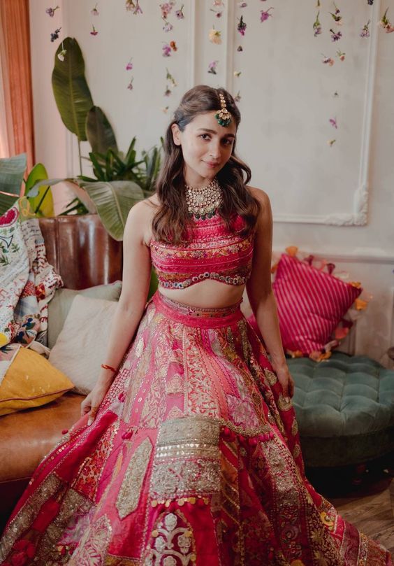 embroidered bridal lehenga