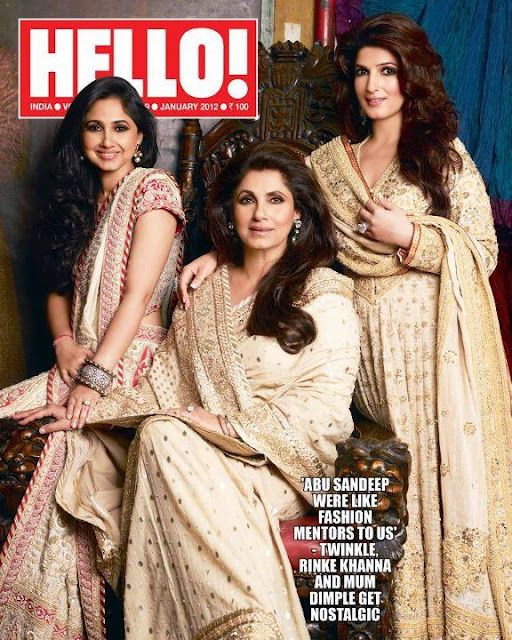 Amrita Singh, Sara Ali Khan, Dimple Kapadia, Twinkle, Rinke, Jaya Bachchan & Shweta Nanda Cover Hello! Magazine January 2012!