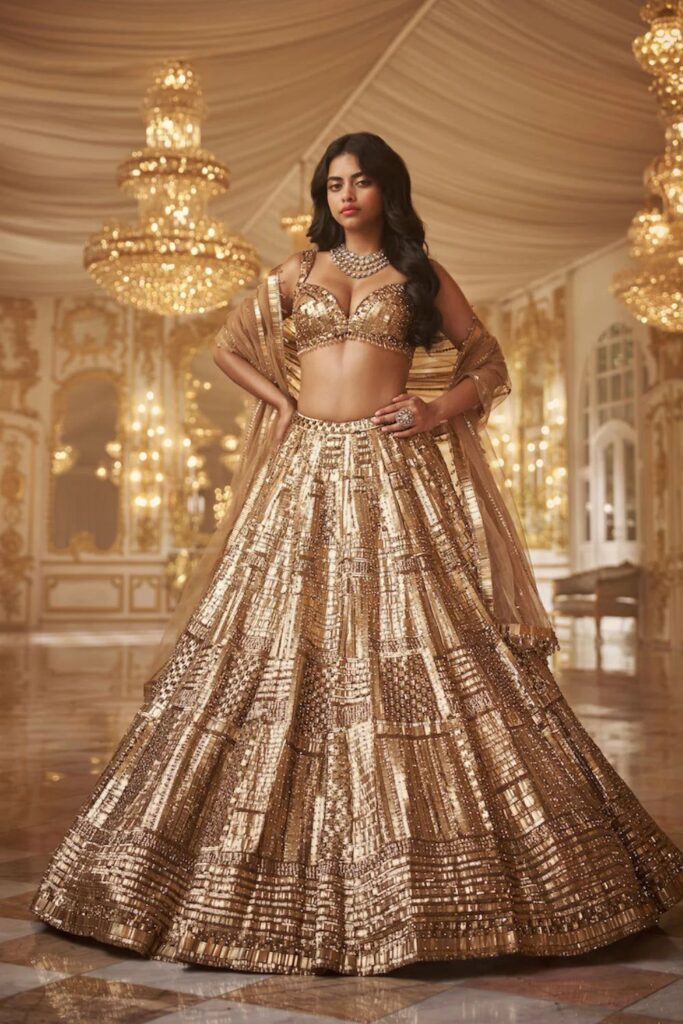 Antique Gold Lehenga Set – 6 / 4 / Regular