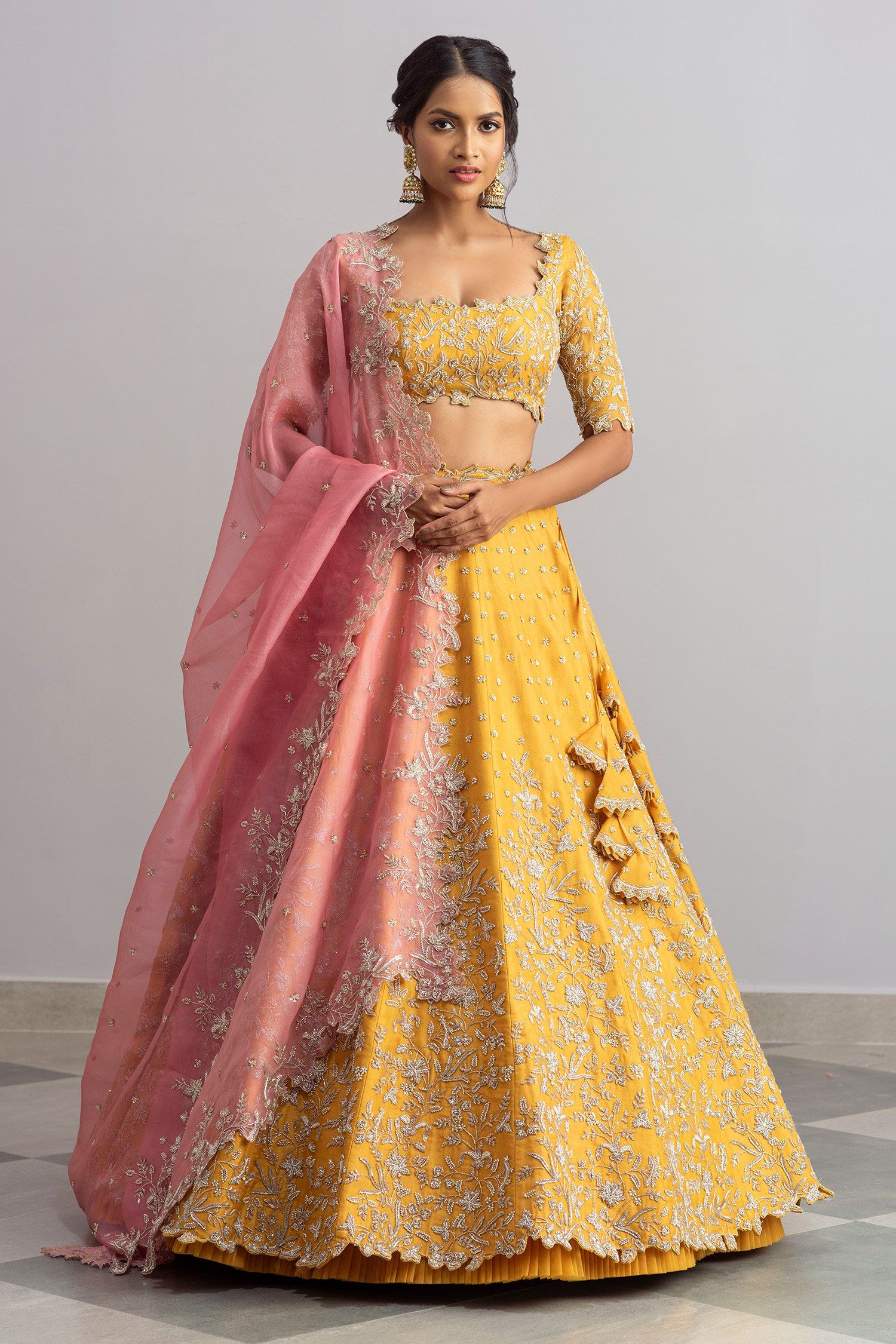 embroidered bridal lehenga