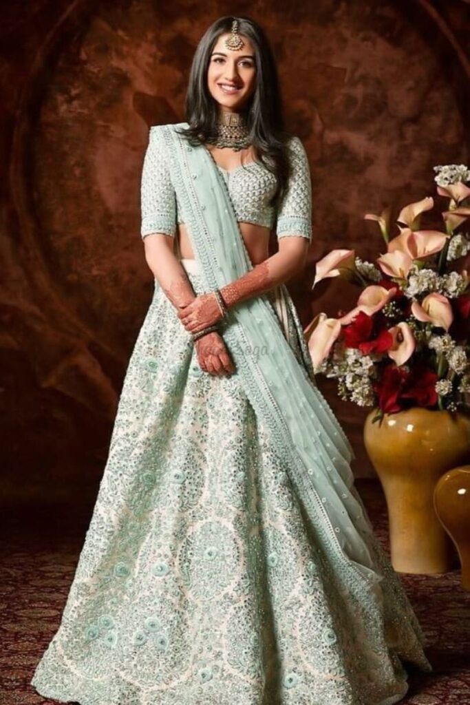 Aqua Hued Outfits | Off-Beat Lehenga | Indian Weddings | Trendy Bridal Fashion