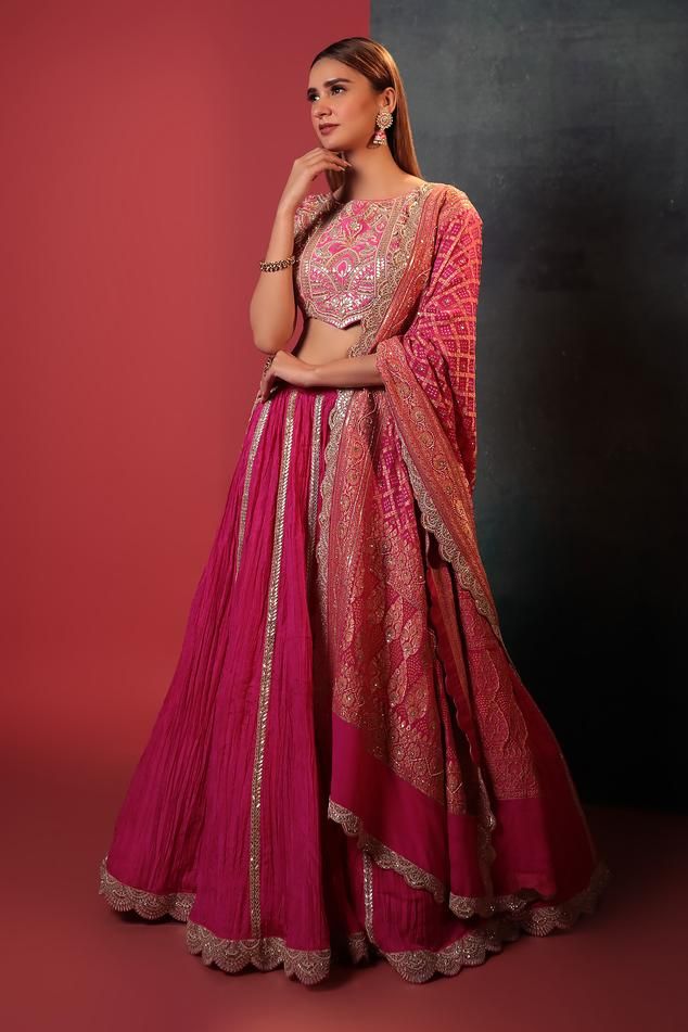 embroidered bridal lehenga