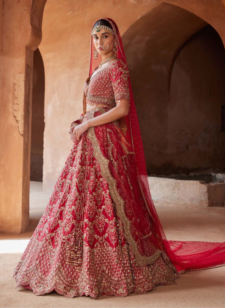 Blood red lehenga set – CUSTOM