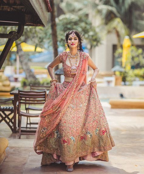 embroidered bridal lehenga