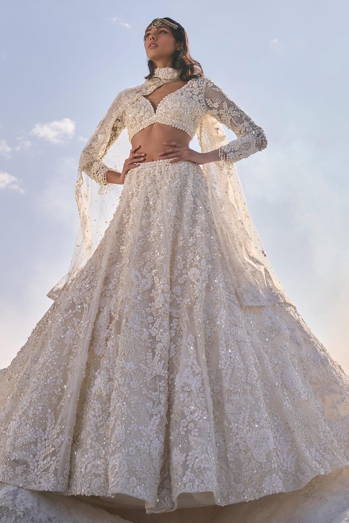 embroidered bridal lehenga