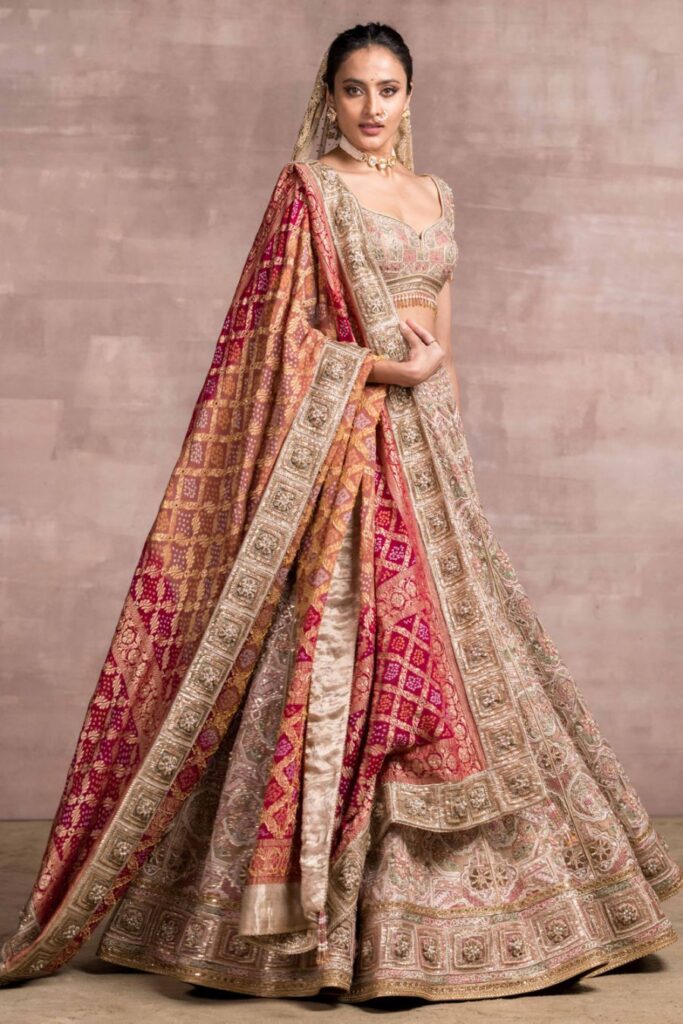 Buy Embroidered tissue & brocade lehenga set -Designer Wear – Ensemble