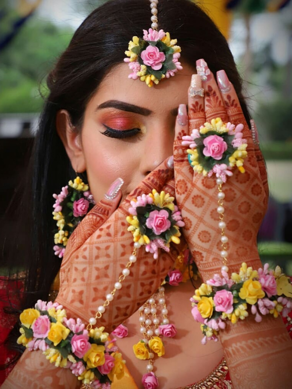 Buy Flower Jewellery Set Online | For Haldi, Mehndi & Baby Shower