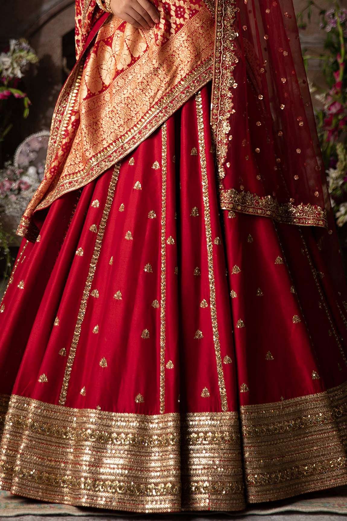 embroidered bridal lehenga