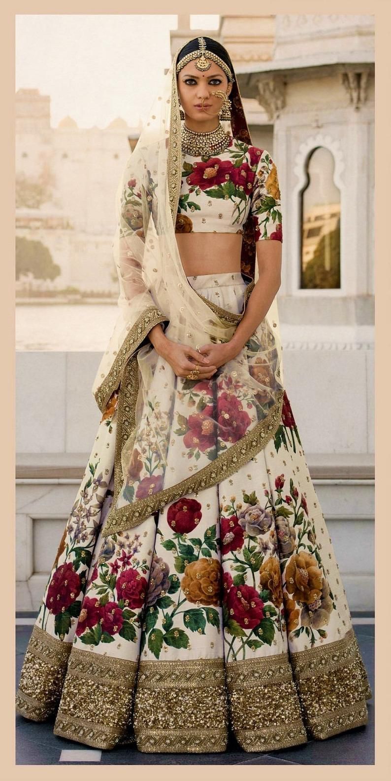 embroidered bridal lehenga