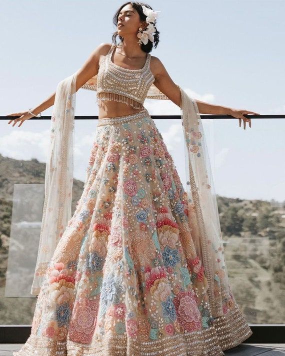 embroidered bridal lehenga