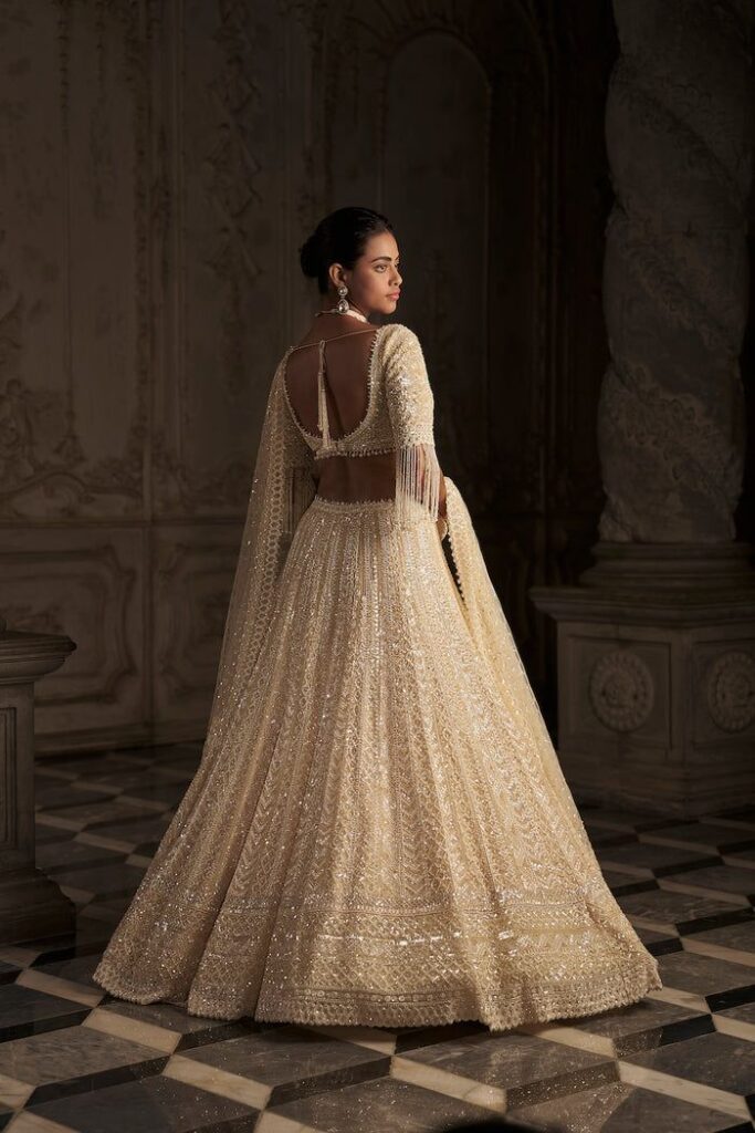 Cream Pearl Lehenga Set – Cream / L / 38