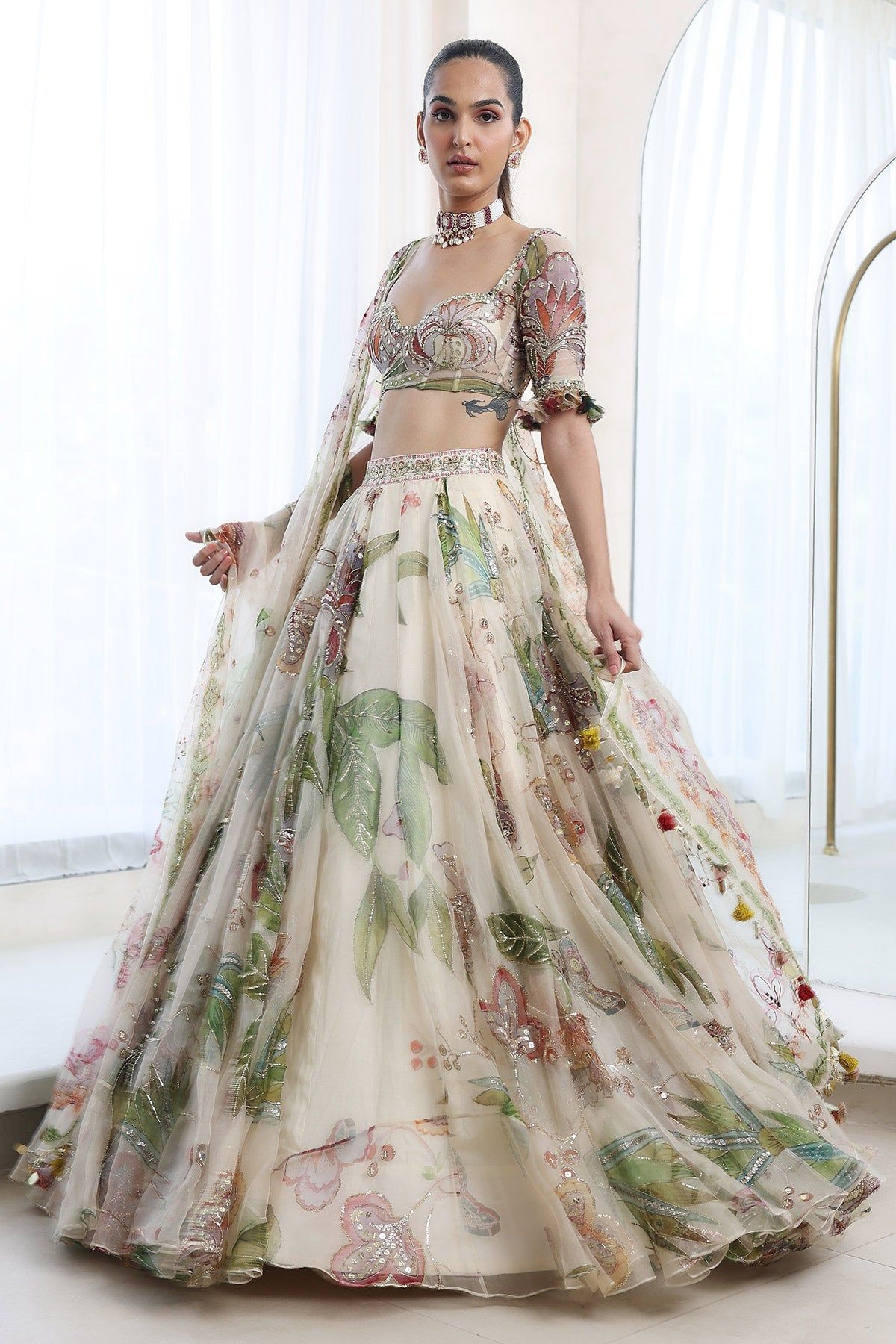 embroidered bridal lehenga