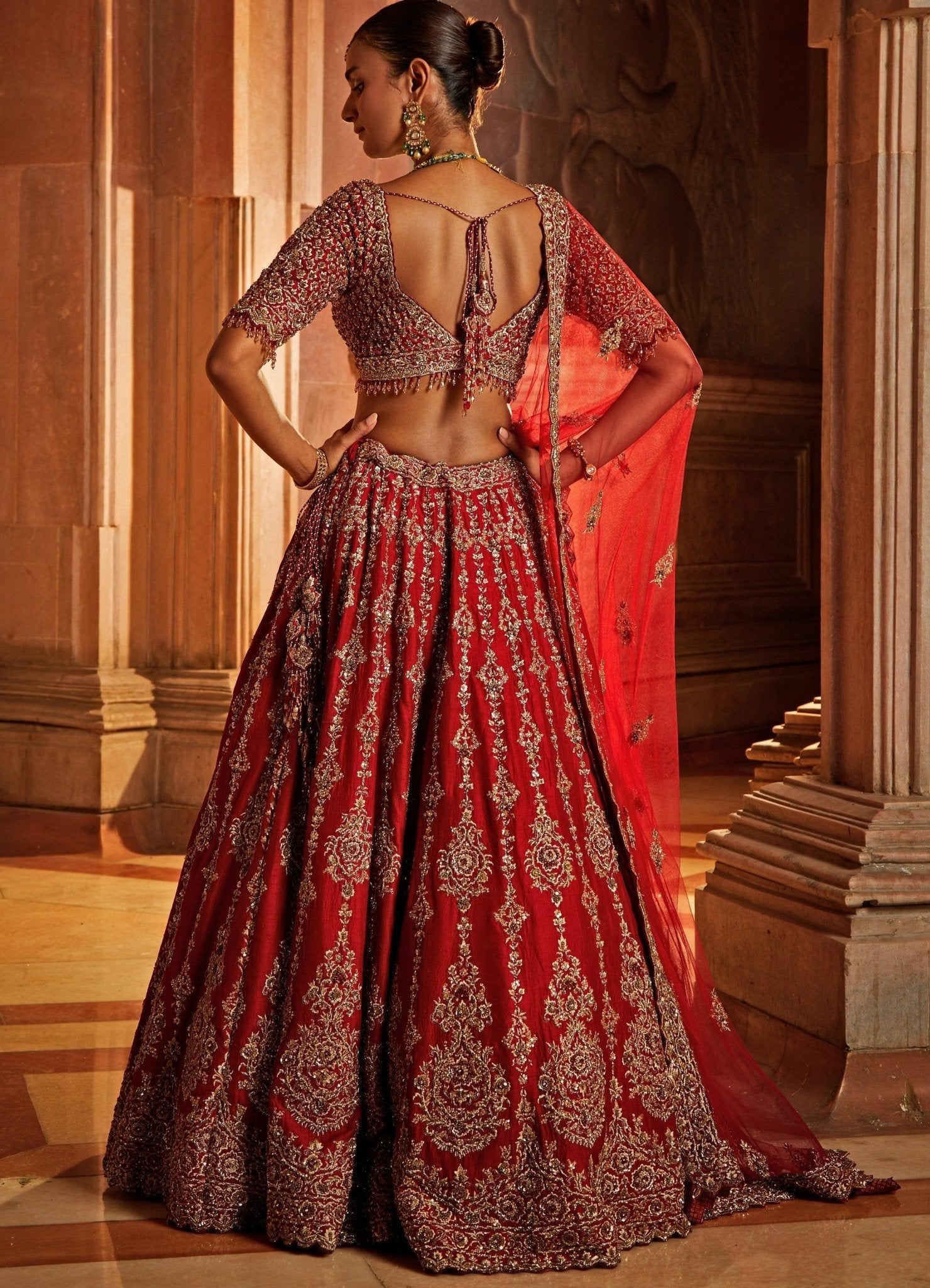 embroidered bridal lehenga