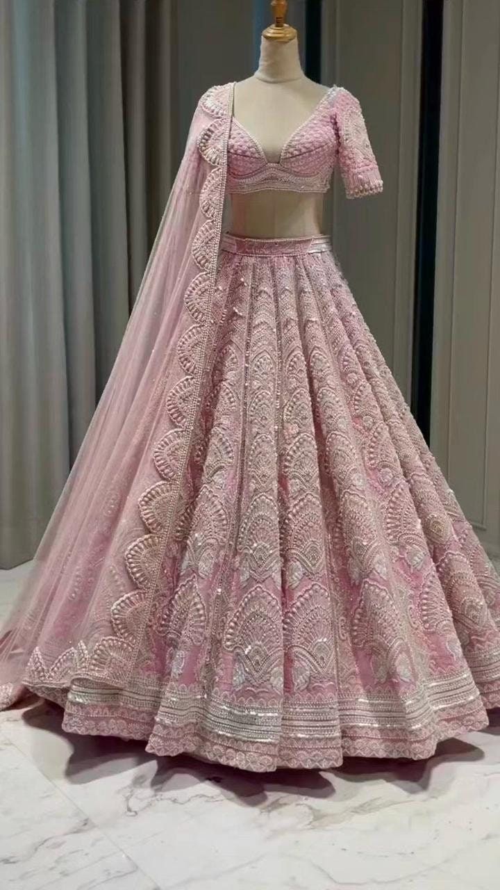 embroidered bridal lehenga