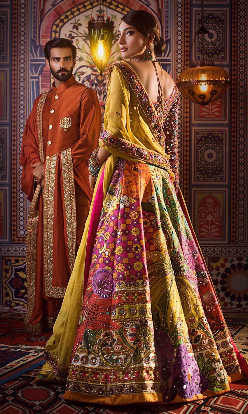 embroidered bridal lehenga