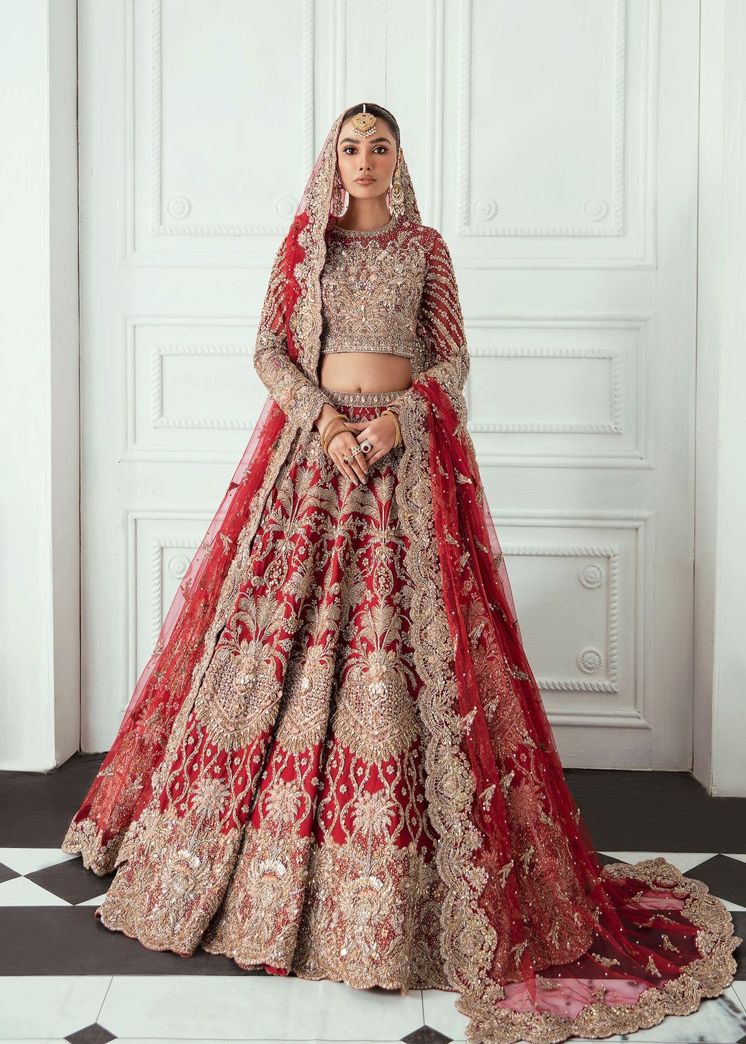 embroidered bridal lehenga