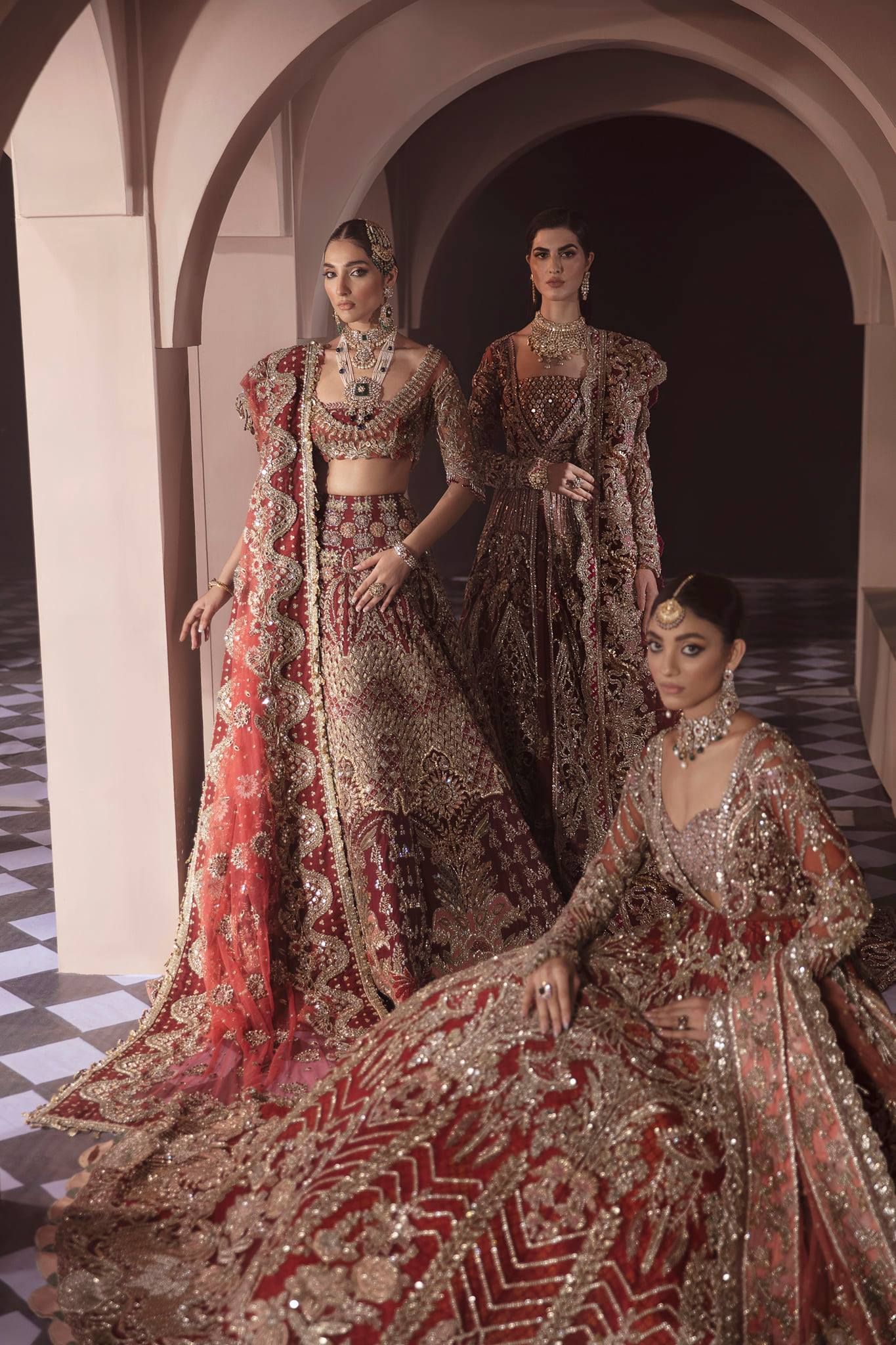 embroidered bridal lehenga