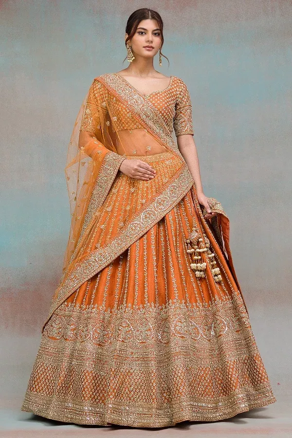 embroidered bridal lehenga