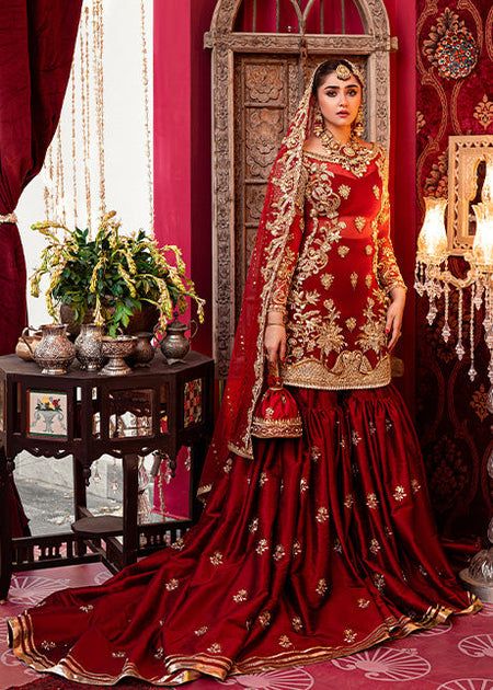 Designer Wedding Red Sharara Dress for Bride #WN102