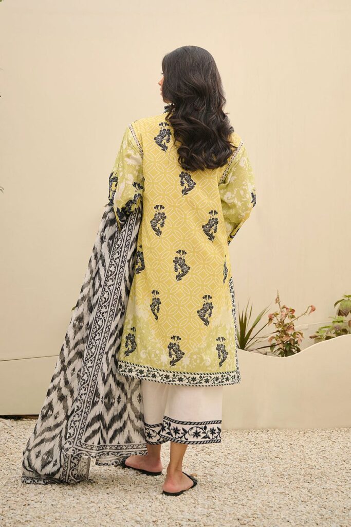 Dhanak DU-3142 Lime Summer Basics Embroidered Lawn