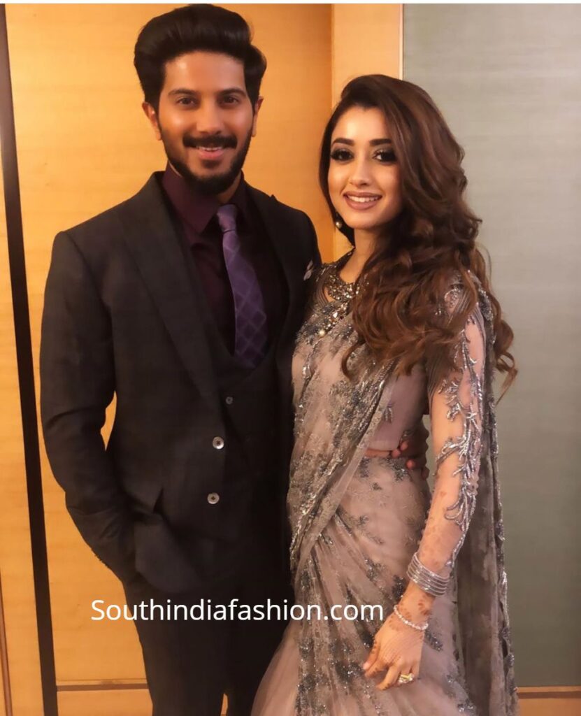 Dulquer and Amal at a wedding – South India Fashion