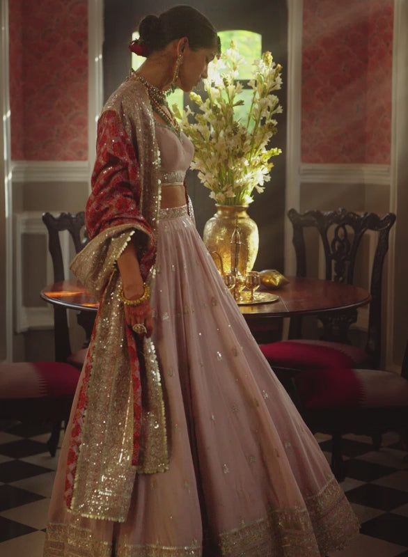 embroidered bridal lehenga