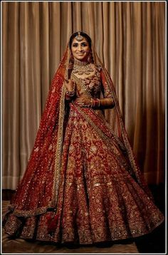 embroidered bridal lehenga