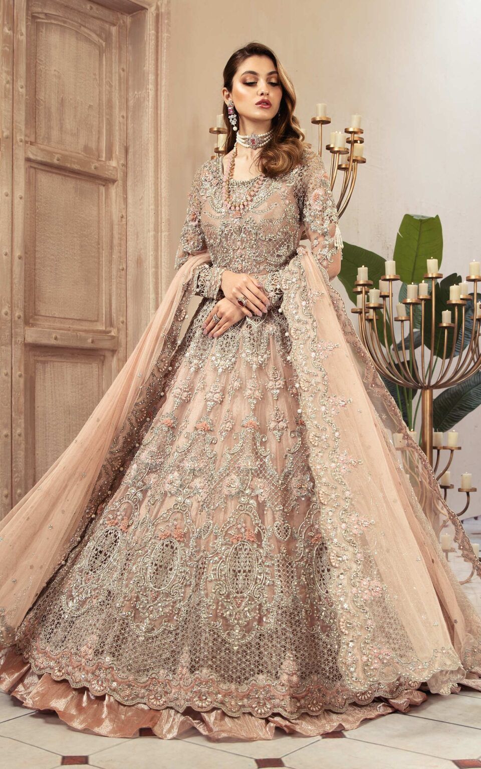 embroidered bridal lehenga