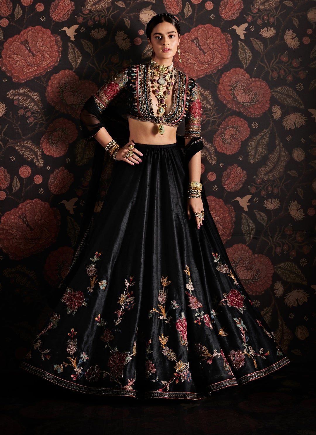 embroidered bridal lehenga