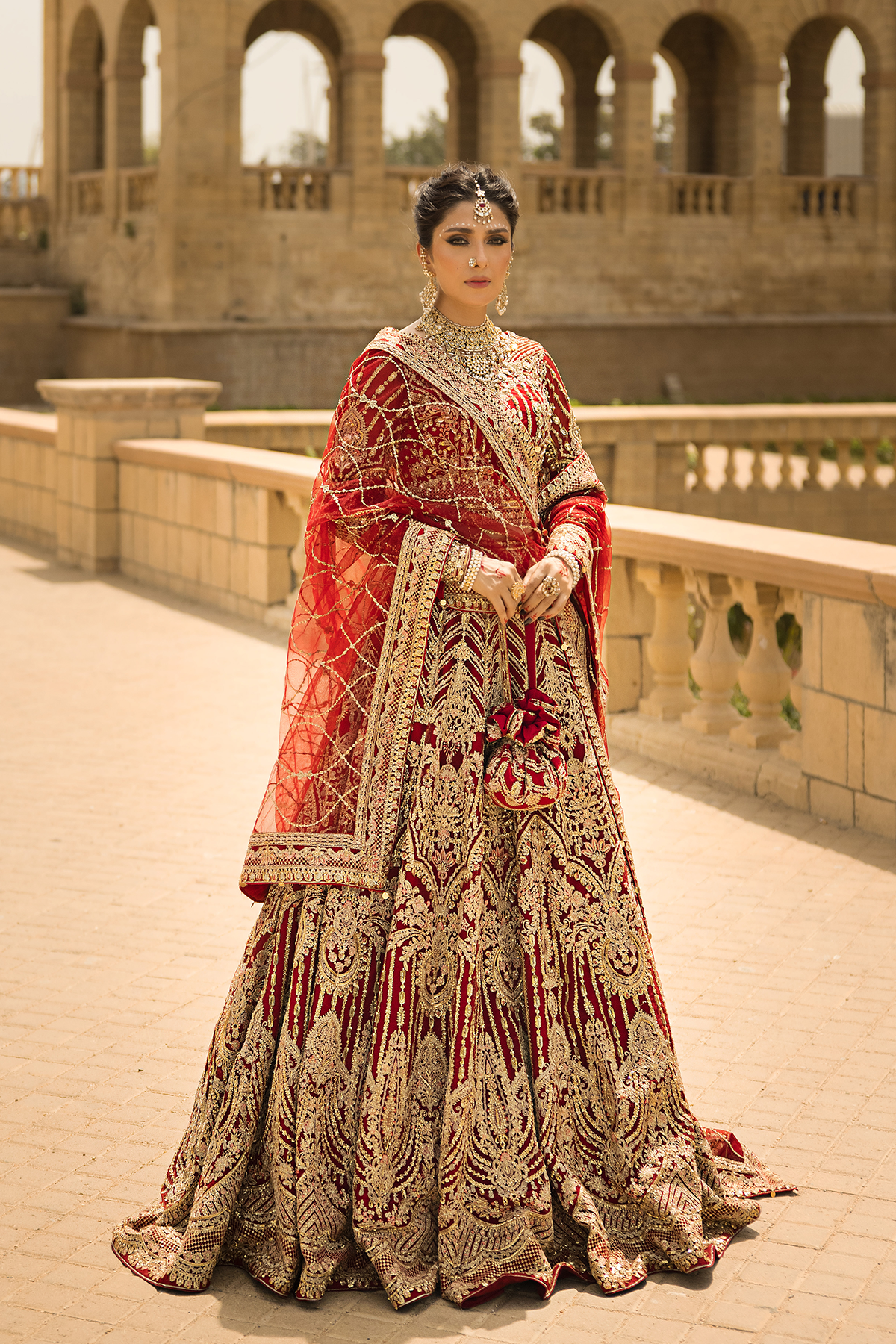 embroidered bridal lehenga