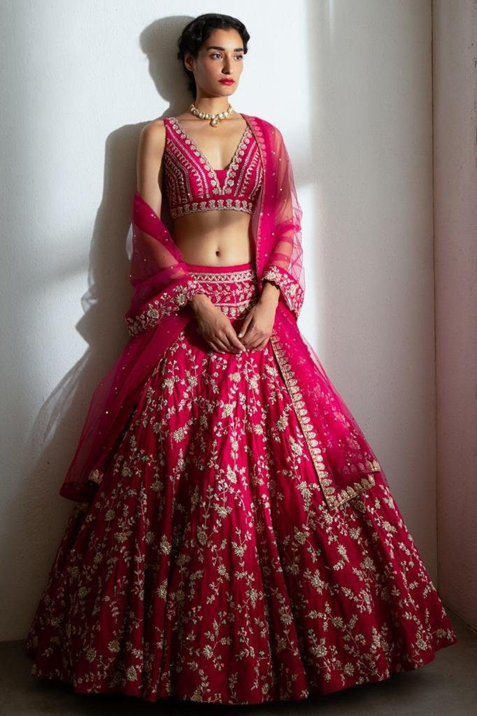 embroidered bridal lehenga